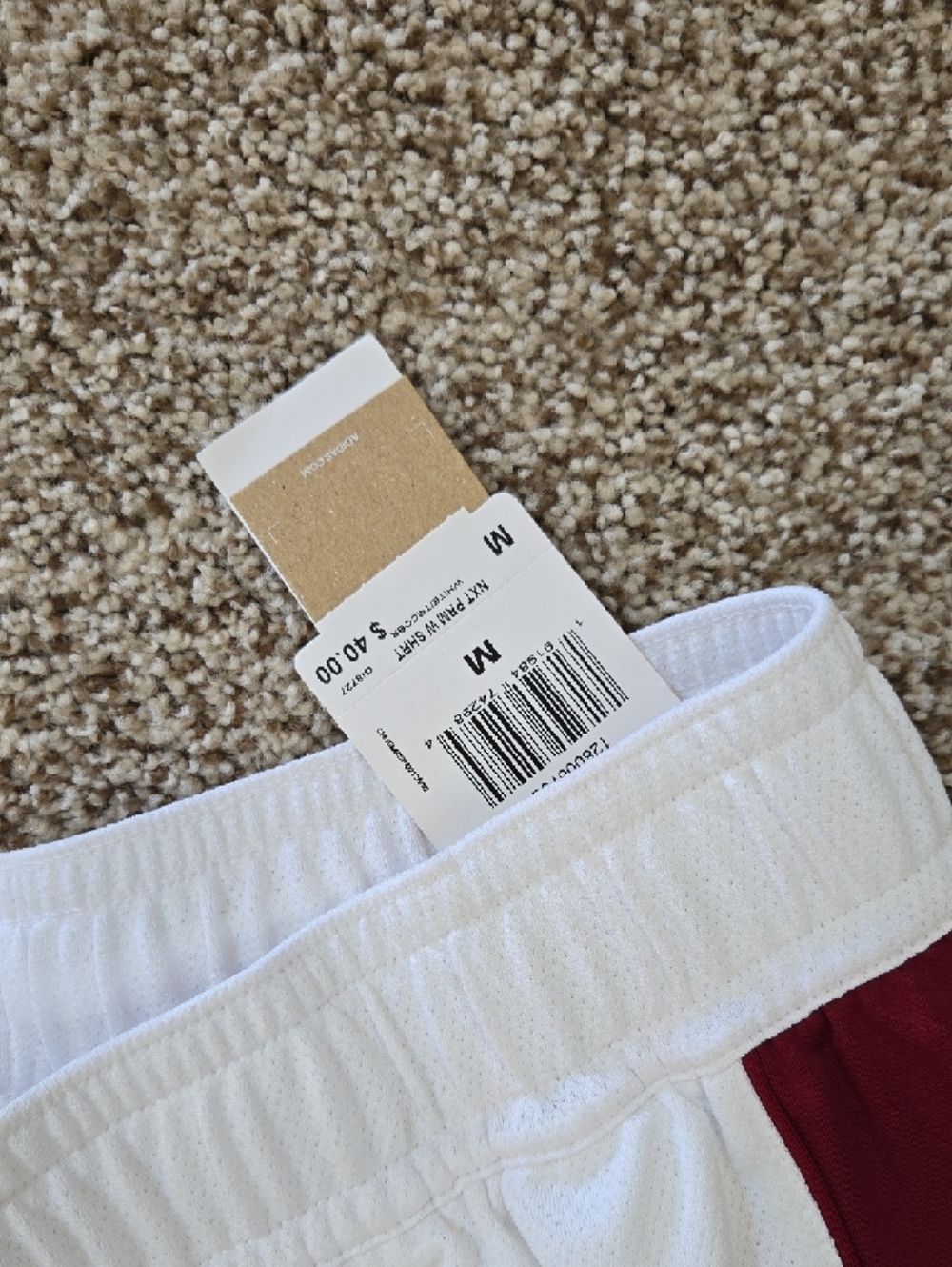 adidas White and Burgundy Sport Shorts - Picture 2 of 2